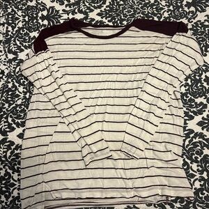 Old Navy Striped Boyfriend Long Sleeve Top
